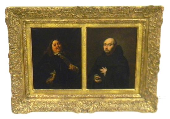 Appraisal: th C Continental School diptych in the manner of Frans