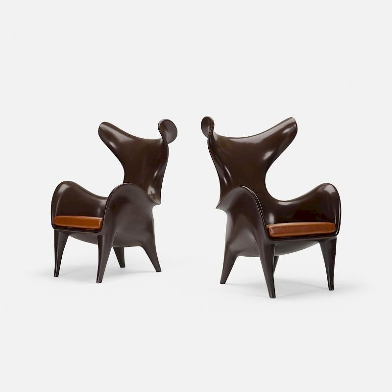 Appraisal: Jordan Mozer Frankie chairs pair Jordan Mozer Frankie goes to