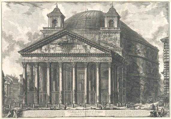 Appraisal: PIRANESI GIOVANNI BATISTA Mogliano - Rome Veduta del Pantheon d'