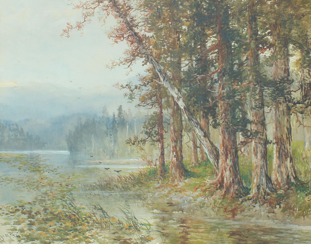 Appraisal: FISHER Hugo A American - Wilderness River Landscape in the