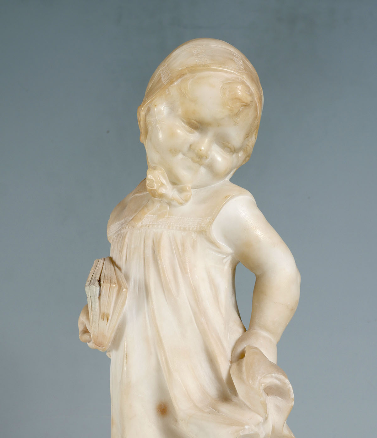 Appraisal: ITALIAN ALABASTER SCULPTURE OF A YOUNG GIRL BY U BIAGINI