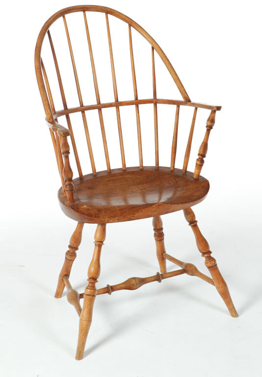 Appraisal: SACKBACK WINDSOR ARMCHAIR Attributed to Rhode Island late th century