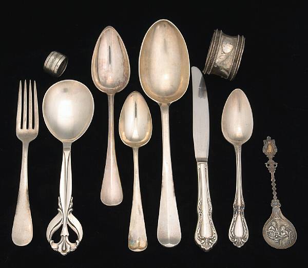 Appraisal: Property of another owner Silver items including miniature of a