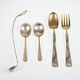 Appraisal: Group American sterling silver serving pieces th th c incl