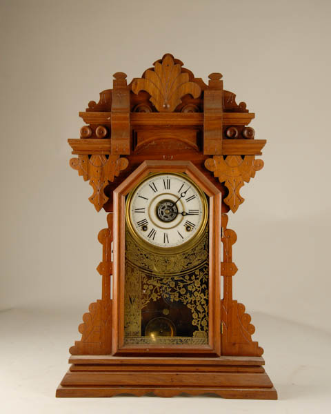 Appraisal: Ingraham Walnut Clock with alarm day time and strike A