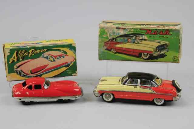 Appraisal: TWO TIN FRICTION AUTOS Japan both done in lithographed tin