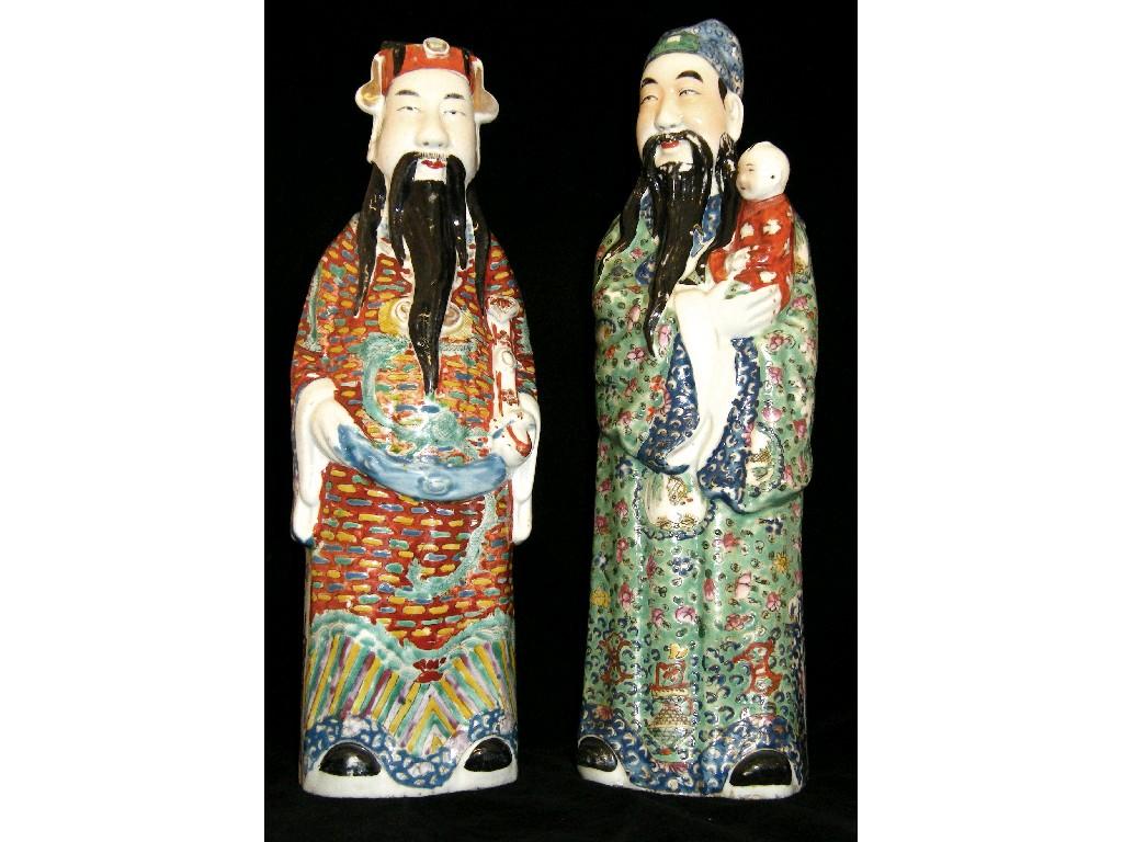 Appraisal: Two similar Chinese porcelain figures of bearded men each with