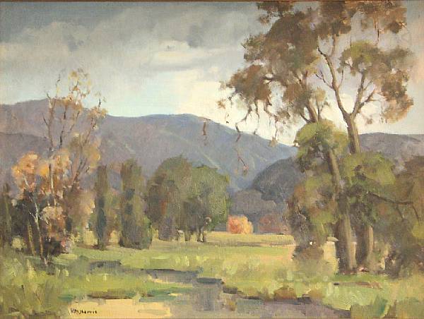 Appraisal: Robert M Harris American Summer Landscape with Passing Clouds signed