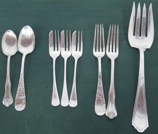 Appraisal: GROUP STERLING SILVER FLATWARE English and American Approx Troy ozs