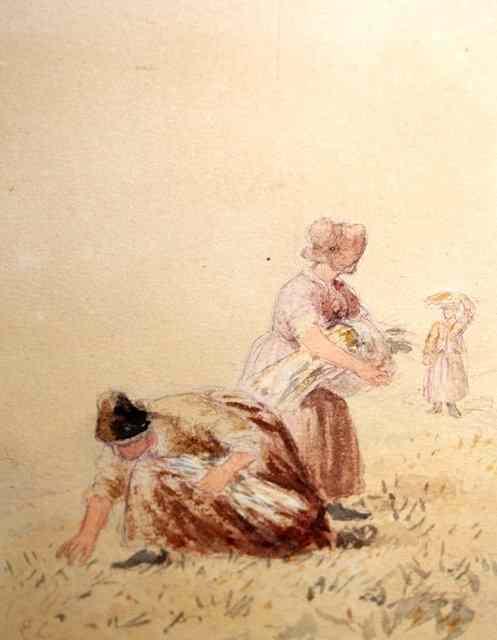 Appraisal: Ebenezer Landels - The Gleaners signed with initials watercolour x