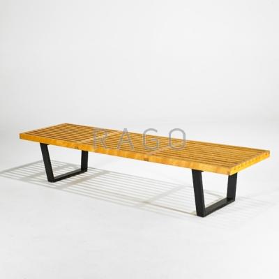 Appraisal: GEORGE NELSON HERMAN MILLER Slat bench Zeeland MI s Birch