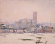 Appraisal: Ron Johnston American Contemporary St Stephens Foggy Day Oil on