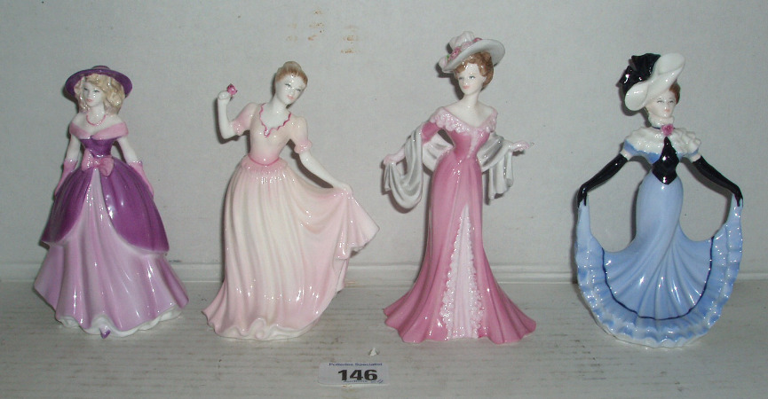 Appraisal: Coalport Figurines Violet Lady Evelyn Lady Grace Valentine Debutante Sweetheart