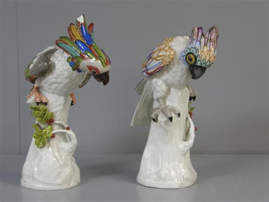 Appraisal: Pair of Samson porcelain parrots th century modelled perched on