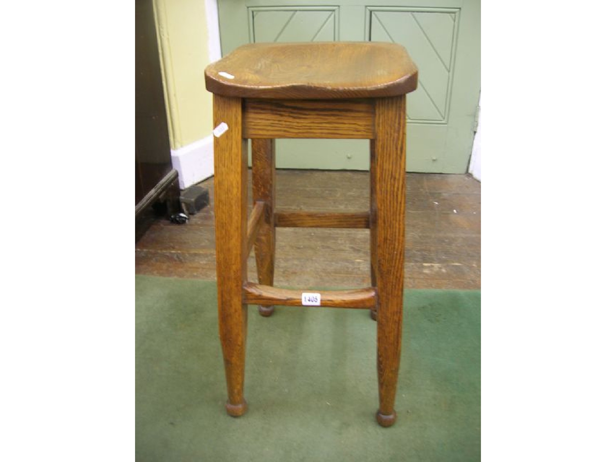 Appraisal: A late th century oak clerk's stool on square cut