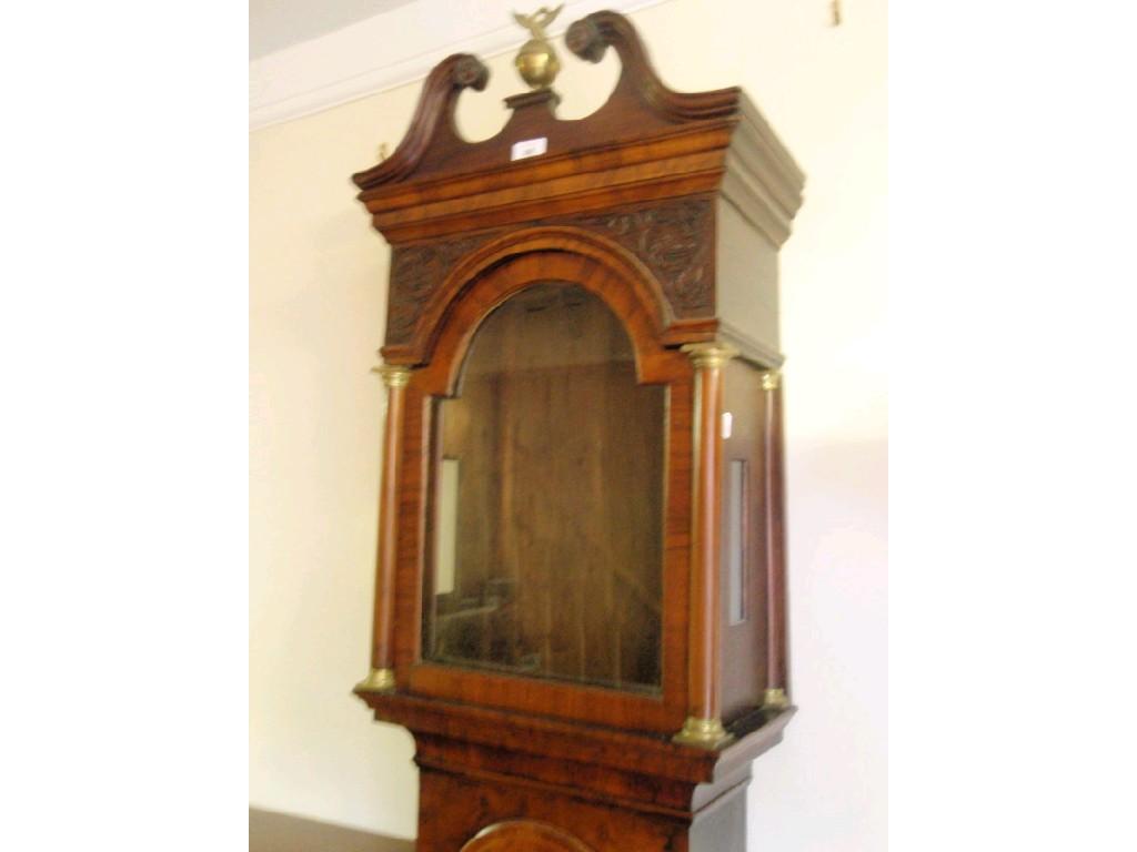 Appraisal: An thC longcase clock case lacks movement with arched glazed