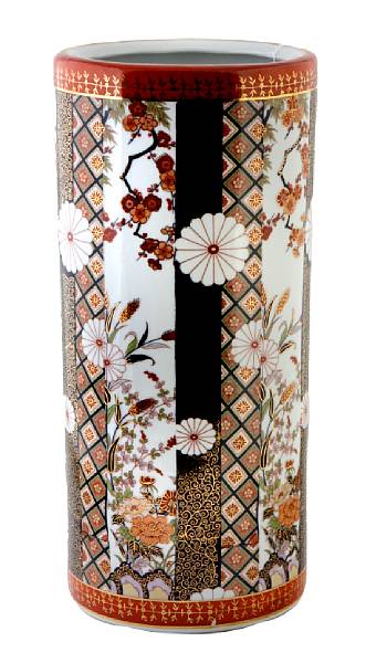 Appraisal: A Japanese porcelain umbrella stand repairs restorations height in diameter