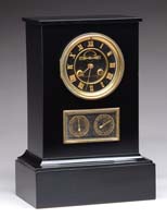 Appraisal: BLACK SLATE FRENCH SHELF CLOCK An interesting clock having a