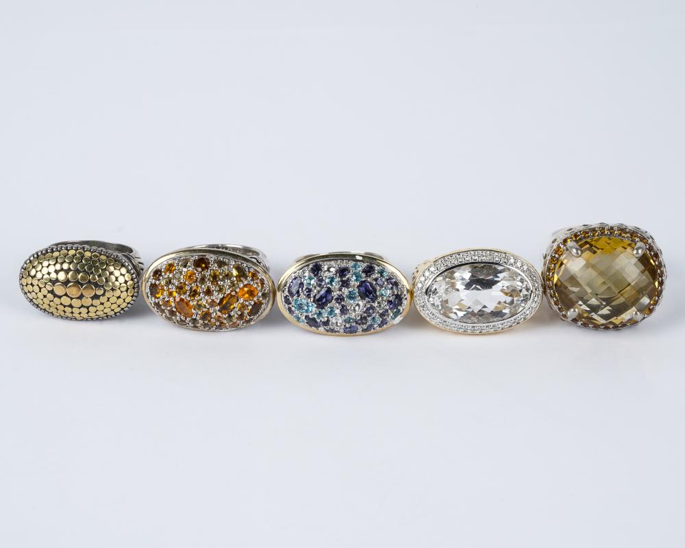 Appraisal: GROUP OF ASSORTED JOHN HARDY KARAT YELLOW GOLD STERLING MULTI-GEM