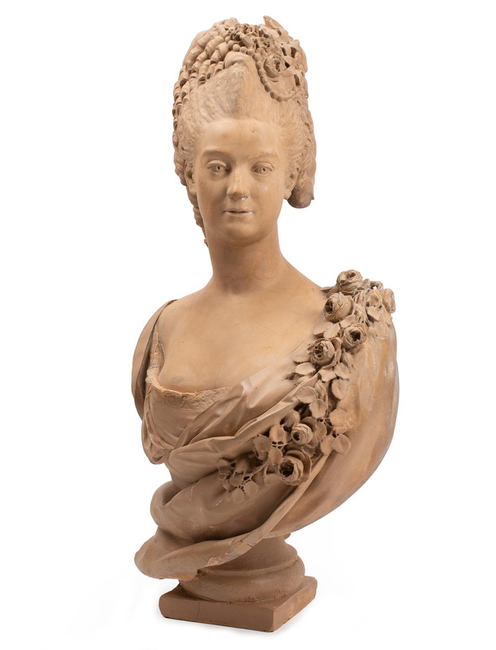 Appraisal: Continental Painted Plaster Bust of Marie Antoinette h in w