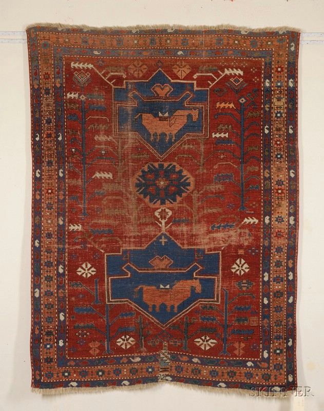 Appraisal: Kazak Rug Southwest Caucasus late th century areas of wear