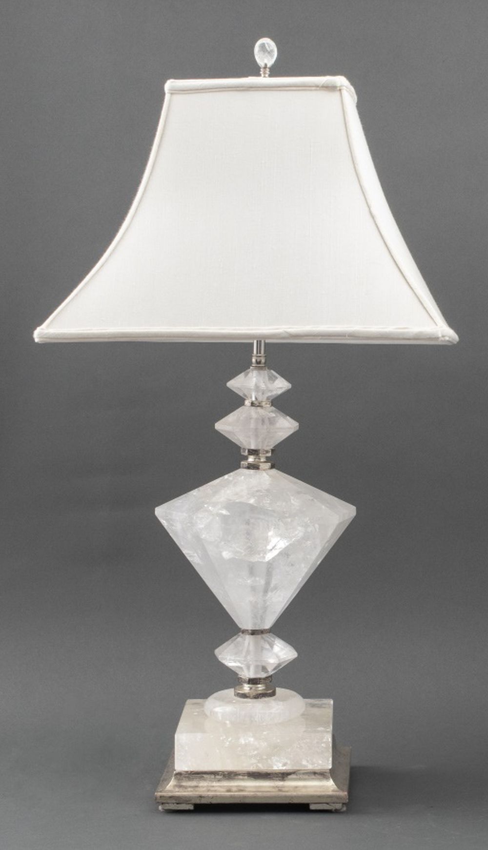 Appraisal: MODERN ROCK CRYSTAL TABLE LAMP Modern table lamp in Giacometti