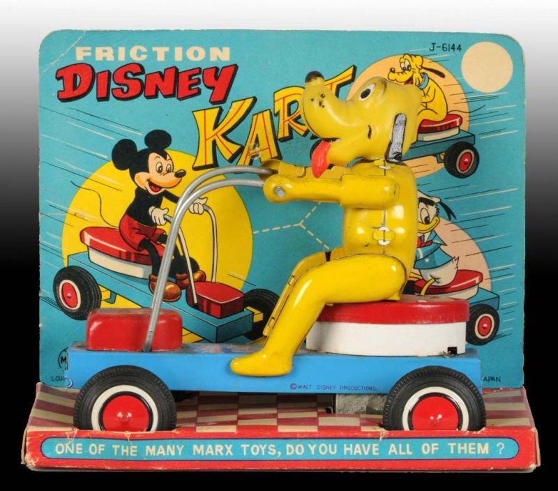 Appraisal: Tin Marx Disney Pluto Friction Cart Toy in O B