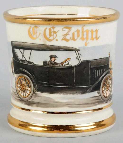 Appraisal: Automobile Shaving Mug Gilt name C F Zohn Stamped Anchor's