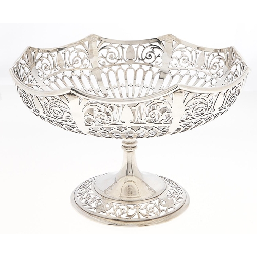 Appraisal: A George V saw pierced silver fruit dish on pierced