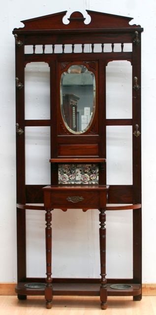 Appraisal: A Victorian mahogany hall stand with single drawer and two