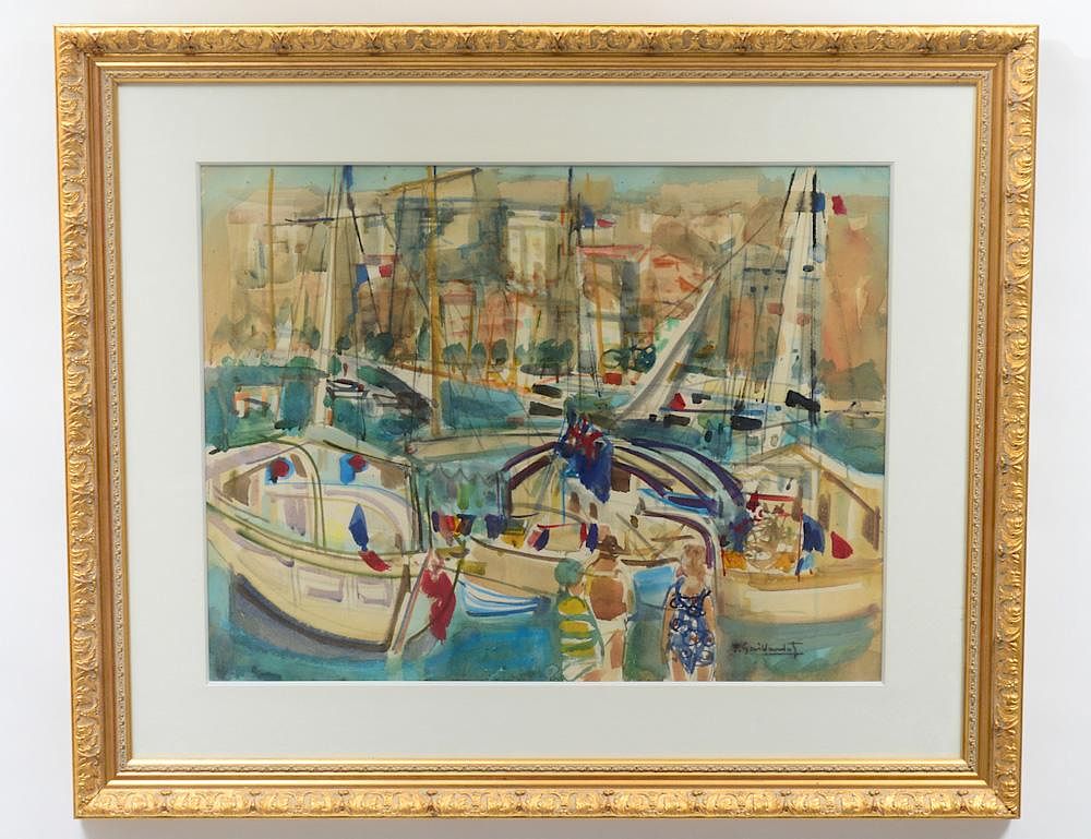 Appraisal: PIERRE GAILLARDOT French - Cannes Signed l r Watercolor by