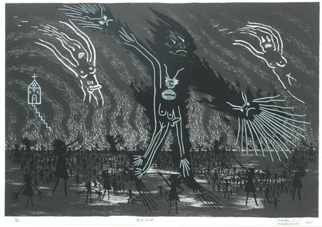 Appraisal: Nicholas Nedelkopoulos born Dark Lands lithograph and screenprint signed and