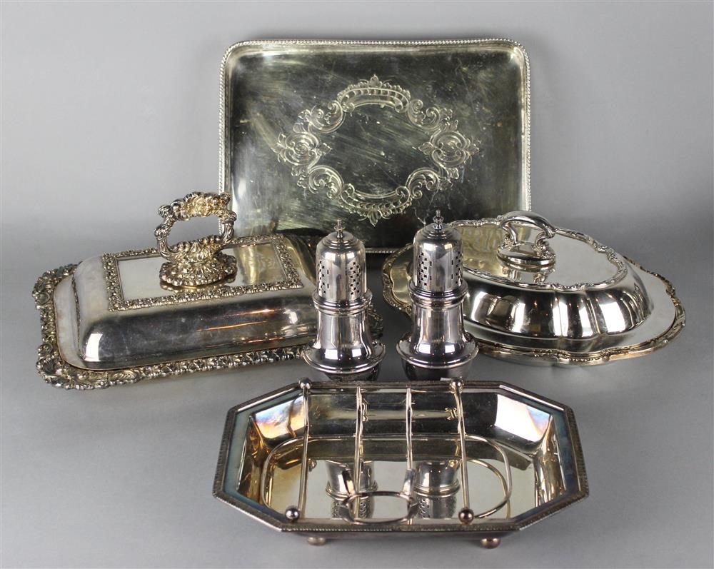 Appraisal: GROUP OF SILVER PLATED TABLEWARES including a Gorham shaped oval