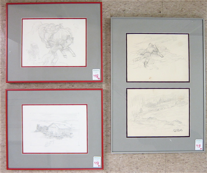 Appraisal: EDWARD B QUIGLEY FOUR GRAPHITE SKETCHES Portland Oregon - Western