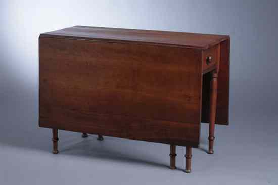 Appraisal: AMERICAN LATE SHERATON CHERRY WOOD DROP-LEAF SIX-LEG GATE-LEG COUNTRY TABLE