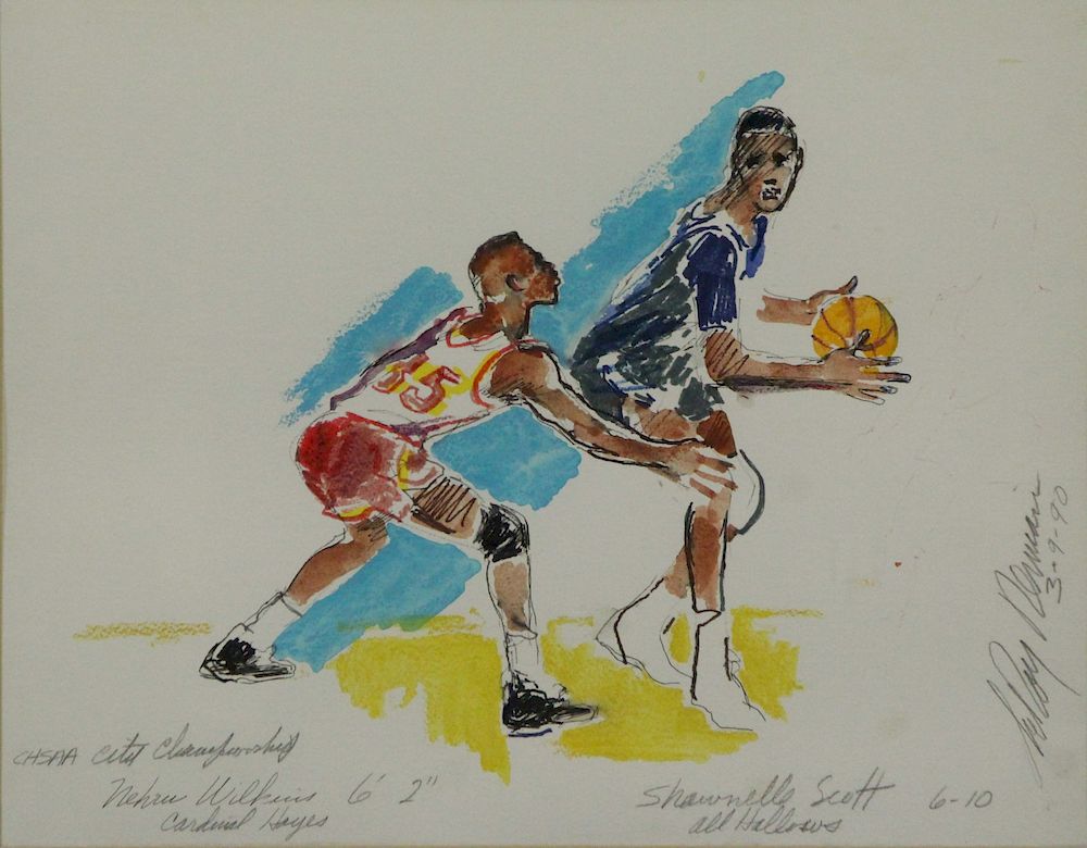 Appraisal: LEROY NEIMAN AMERICAN - Watercolor and colored pens on paper