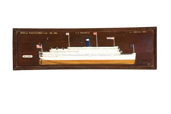 Appraisal: HALF HULL MODEL OF A STEAMSHIP American ca pine The