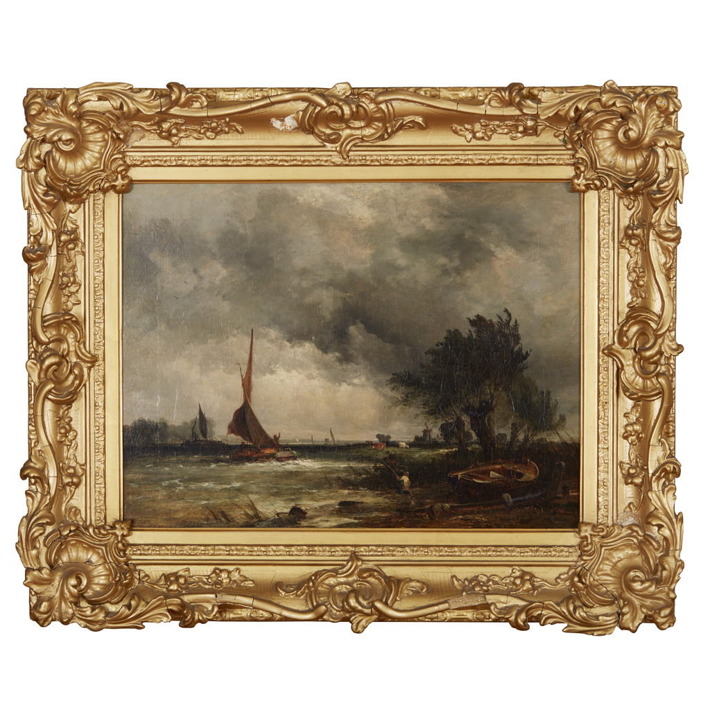 Appraisal: GEORGE AUGUSTUS WILLIAMS BRITISH - SHIPPING IN AN ESTUARY WITH