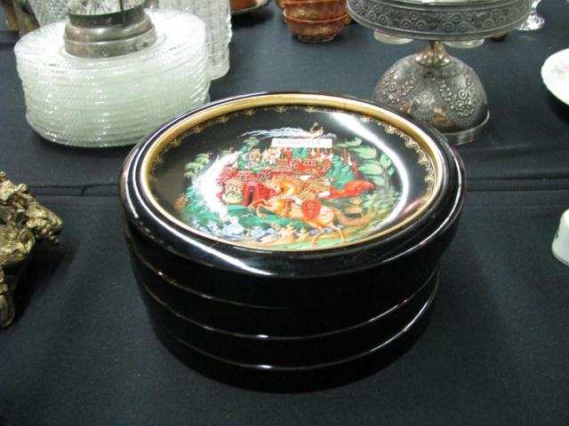 Appraisal: Group of four Russian enameled decorator collector plates '' as