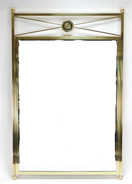 Appraisal: HOLLYWOOD REGENCY MCM BRASS WALL MIRROR United States th CenturyHeavy