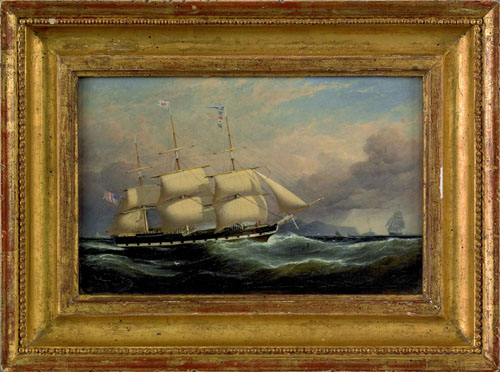 Appraisal: Samuel Walters British - oil on panel seascape with an