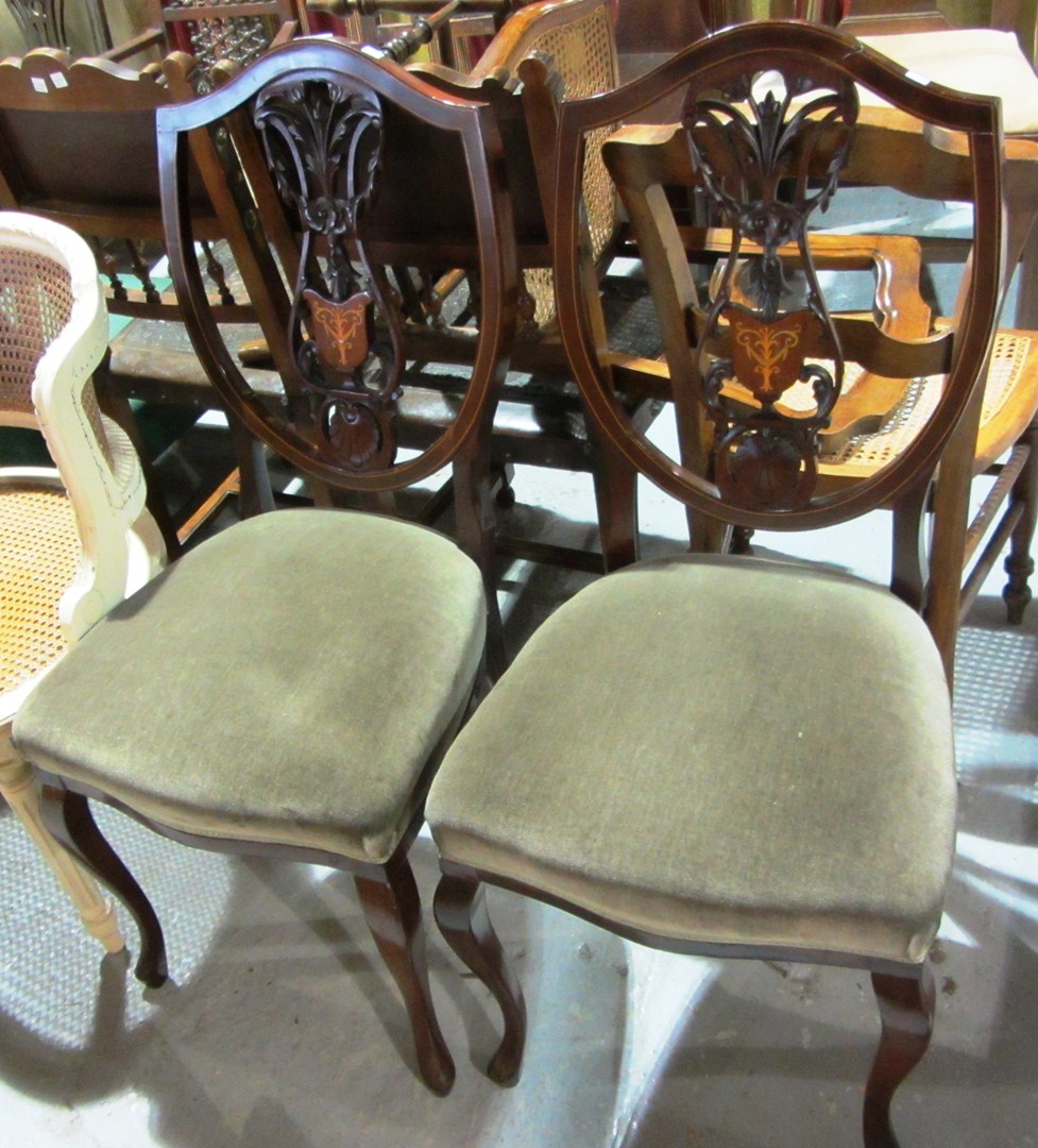 Appraisal: Two Edwardian upholstered chairs