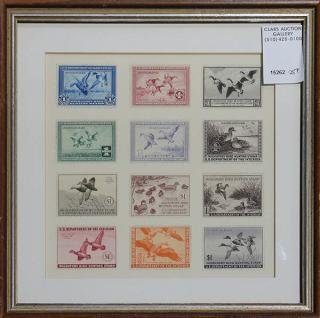 Appraisal: Stamps Duck Stamp Complete Set Framed complete mint set of