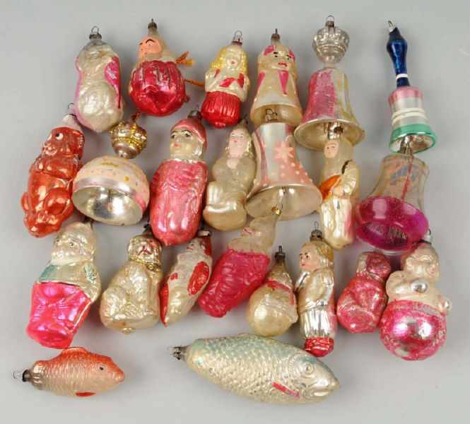 Appraisal: Lot of Figural Glass Christmas Ornaments Description Includes over people