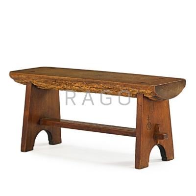 Appraisal: ROYCROFT Ali Baba bench East Aurora NY ca Oak chestnut