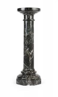 Appraisal: A black marble pedestal stand Late th early th century