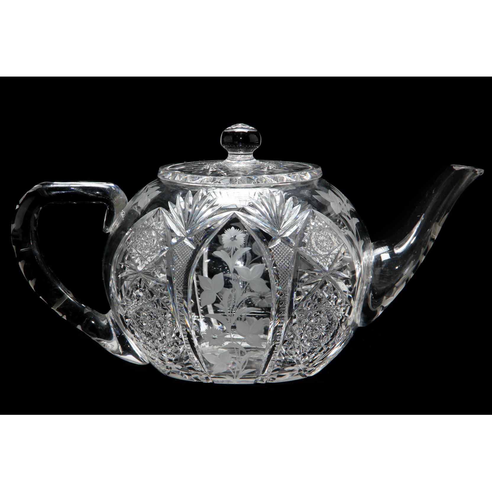 Appraisal: Sinclaire Company American Brilliant Period Cut Glass Teapot circa wheel