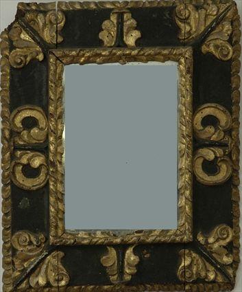 Appraisal: Italian Baroque Painted and Parcel-Gilt Mirror x in