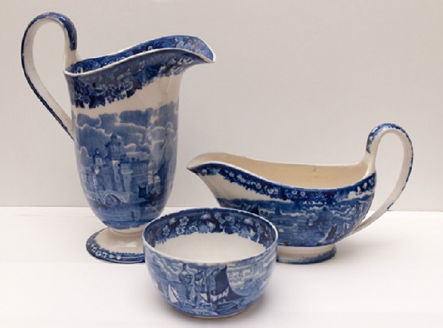 Appraisal: A COLLECTION OF WEDGWOOD FERRARA BLUE AND WHITE PORCELAIN TABLEWARE