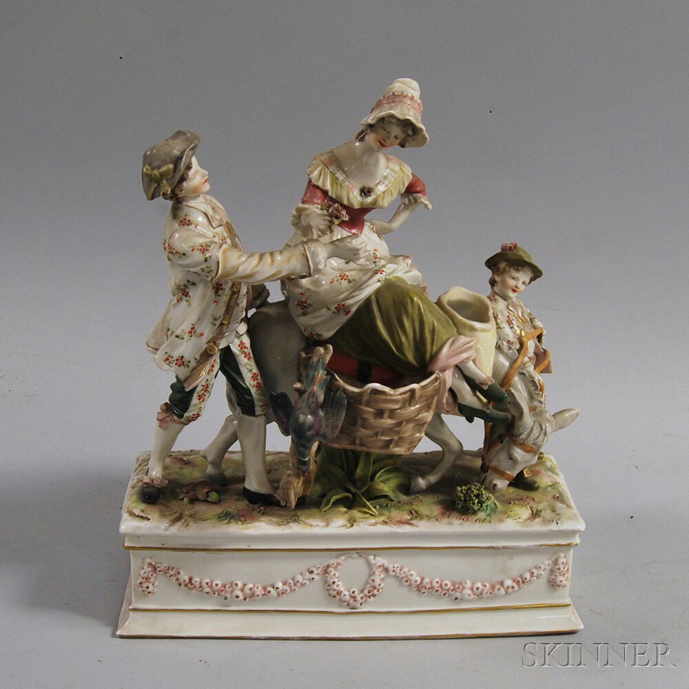 Appraisal: Capo di Monte Porcelain Figural Group of a woman seated